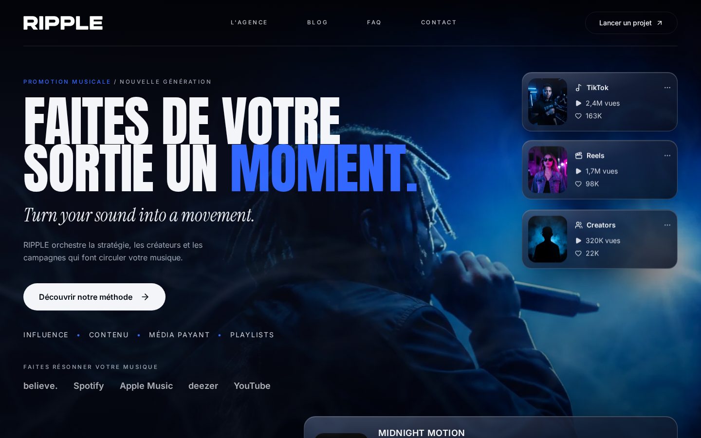 Aperçu du site Ripple Agency