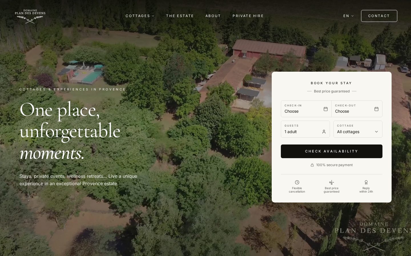 Aperçu du site Domaine Plan des Devens
